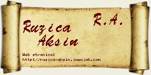 Ružica Aksin vizit kartica